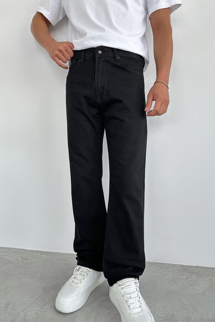 Siyah Basic Baggy Pantolon