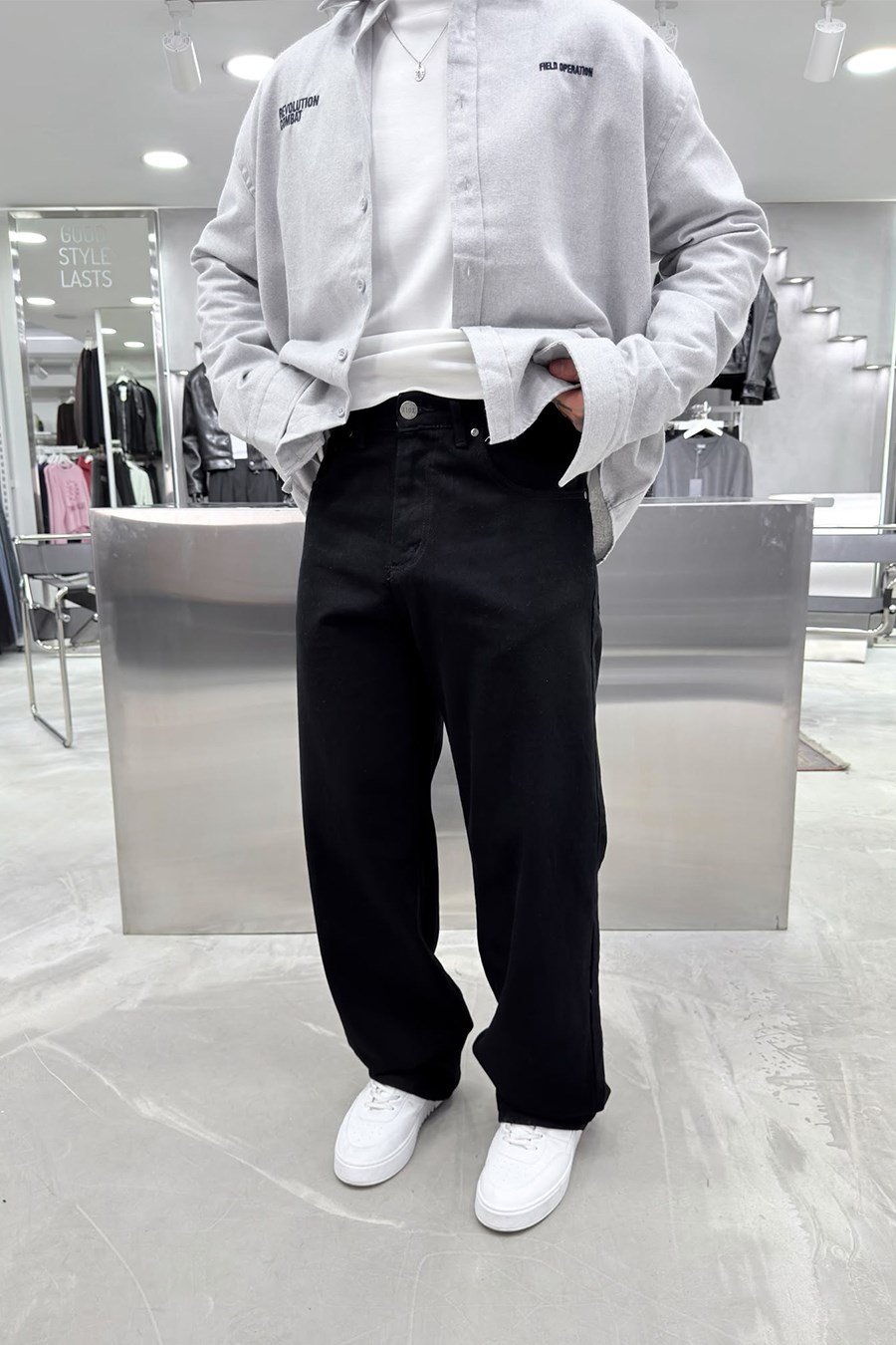 Siyah Basic Baggy Pantolon