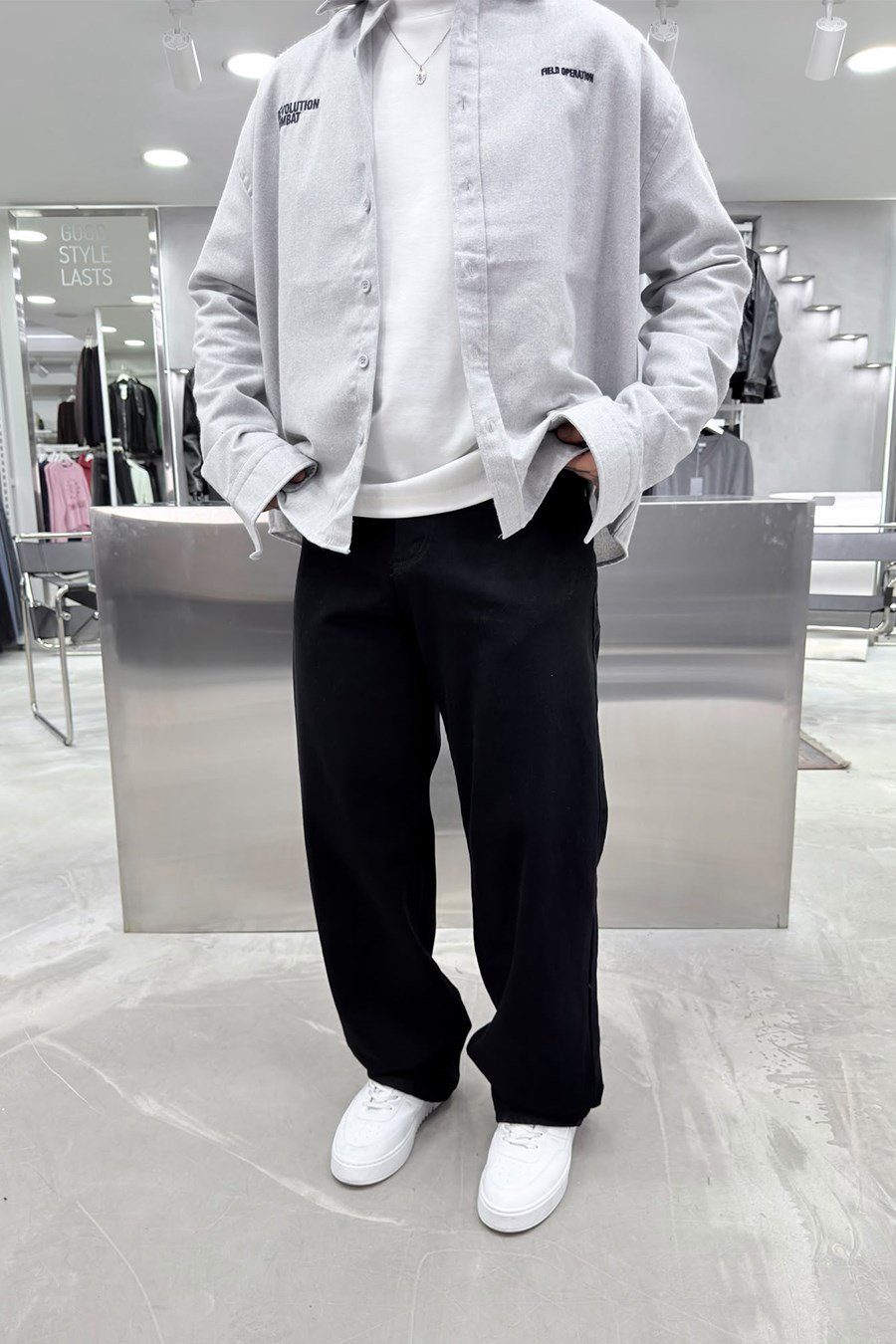 Siyah Basic Baggy Pantolon