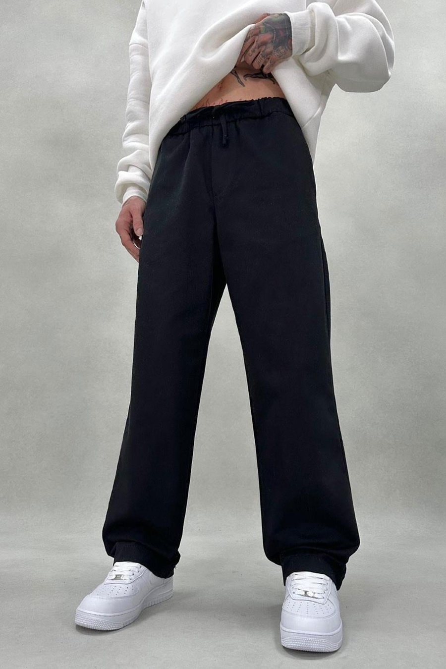 SİYAH Basic Beli Lastikli GD Baggy Pantolon