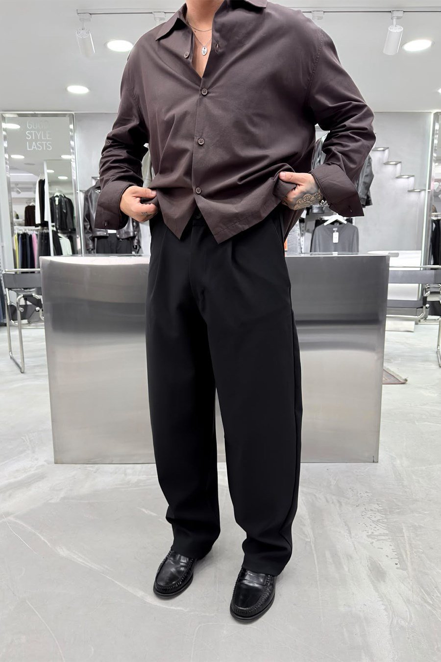 Siyah Basic Kumaş Palazzo Pantolon