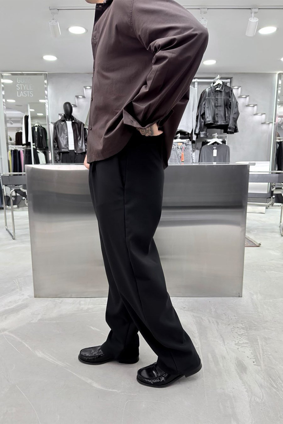 Siyah Basic Kumaş Palazzo Pantolon
