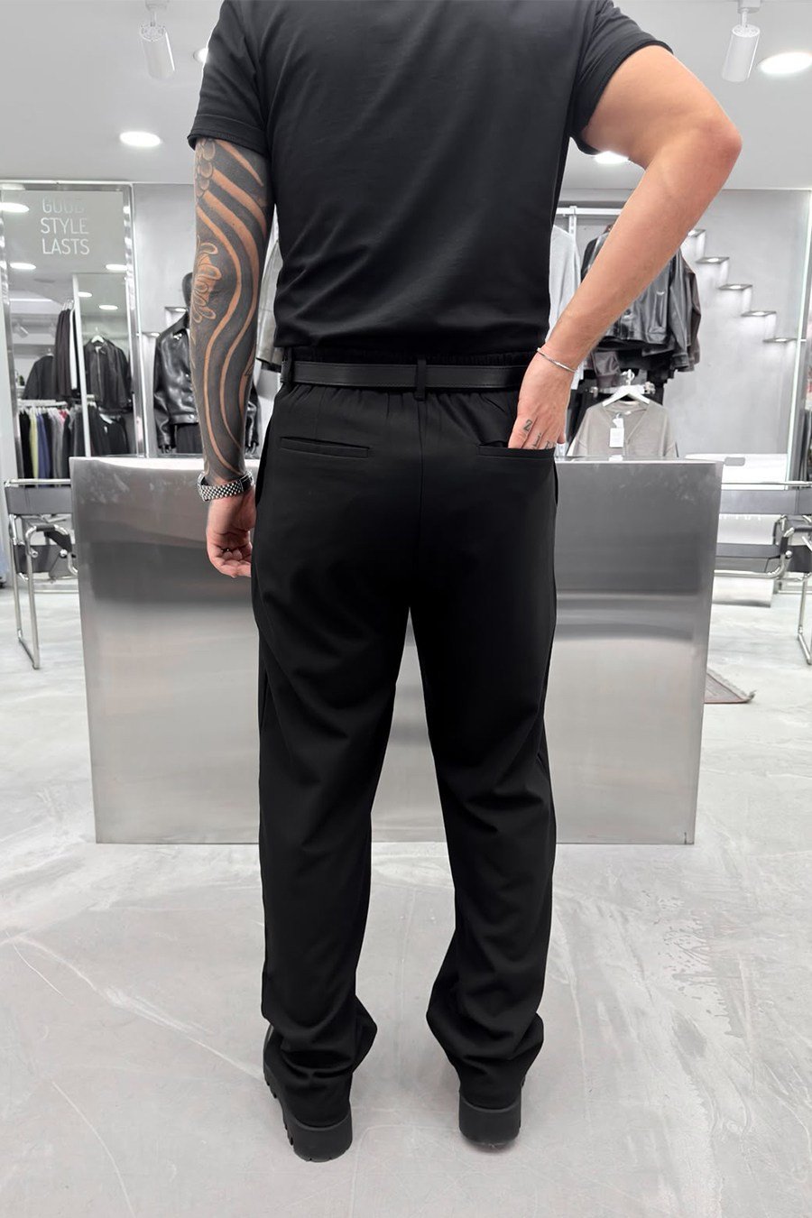 Siyah Basic Premium Baggy Kumaş Pantolon