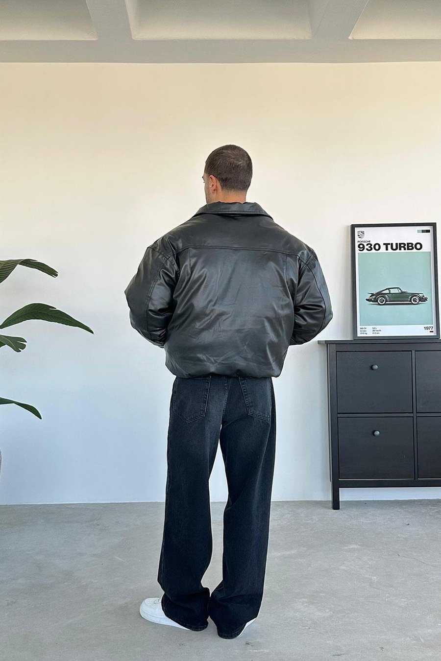 SİYAH Basic Premium Bomber Deri Ceket