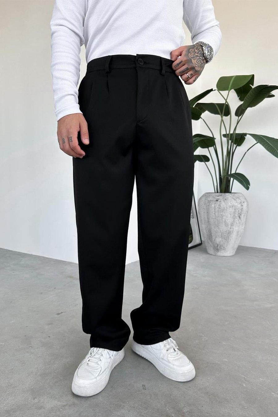 Siyah Basic Premium Kumaş Pantolon