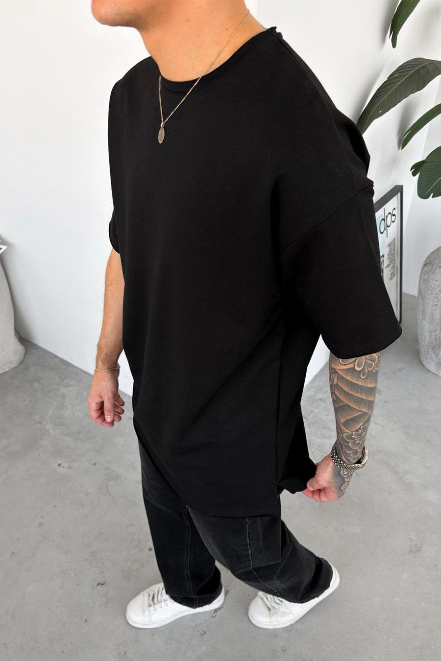 Siyah Basic Softline Relaxed Tişört