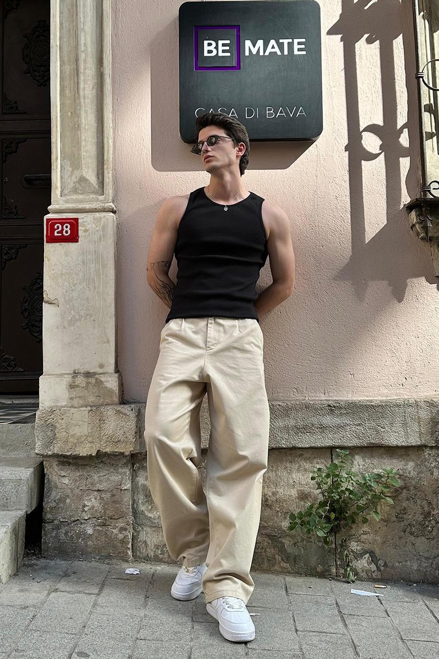 SİYAH Basic Tank Top Full Likralı OP Erkek Atlet Tişört