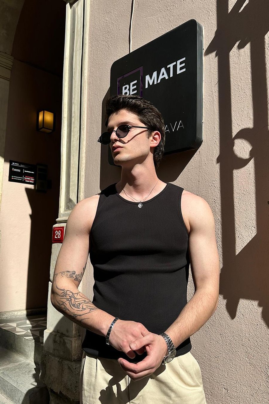 SİYAH Basic Tank Top Full Likralı OP Erkek Atlet Tişört