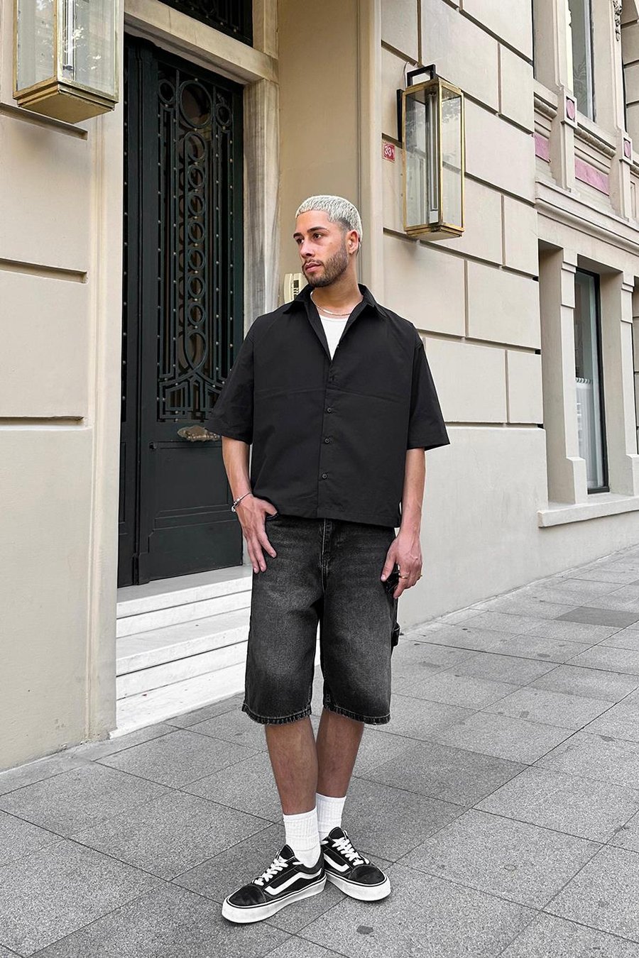 SİYAH Basic Y2 PM Oversize Gömlek