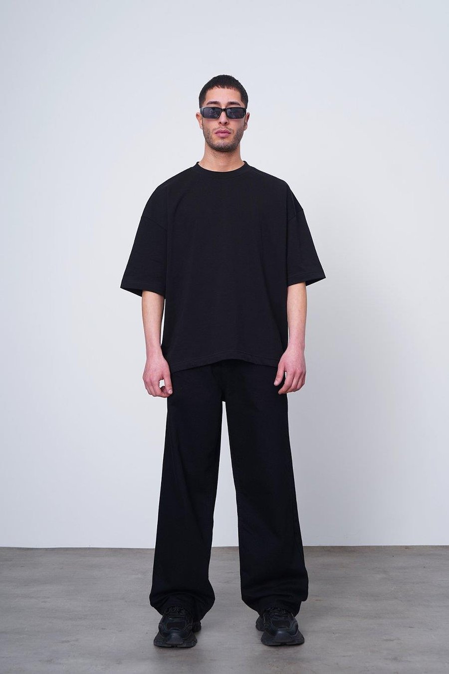 SİYAH Beyaz Basic OUTPLENTY PREMİUM Oversize Tişört