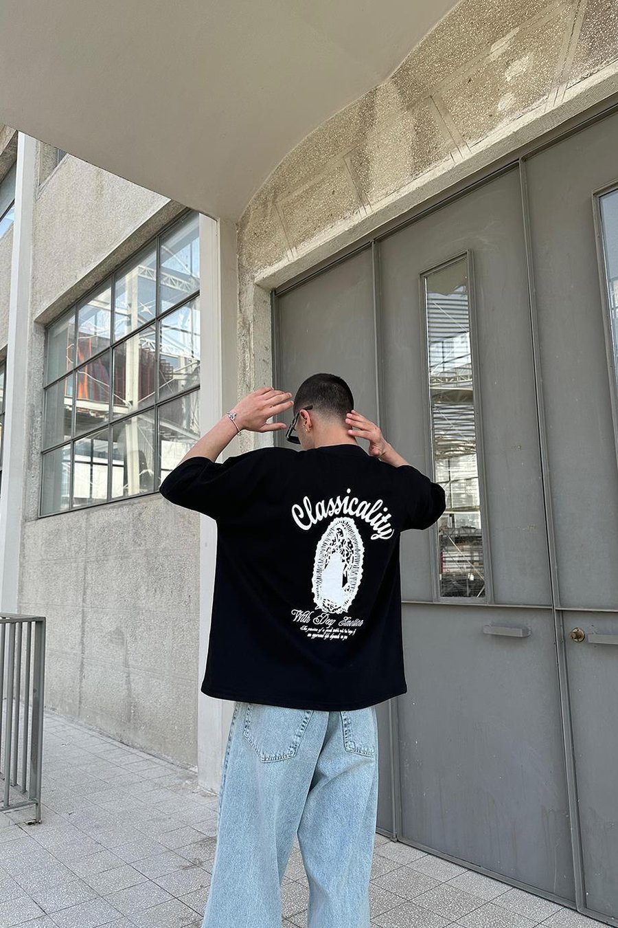 SİYAH Classicality OUTPLENTY PREMİUM Oversize Tişört