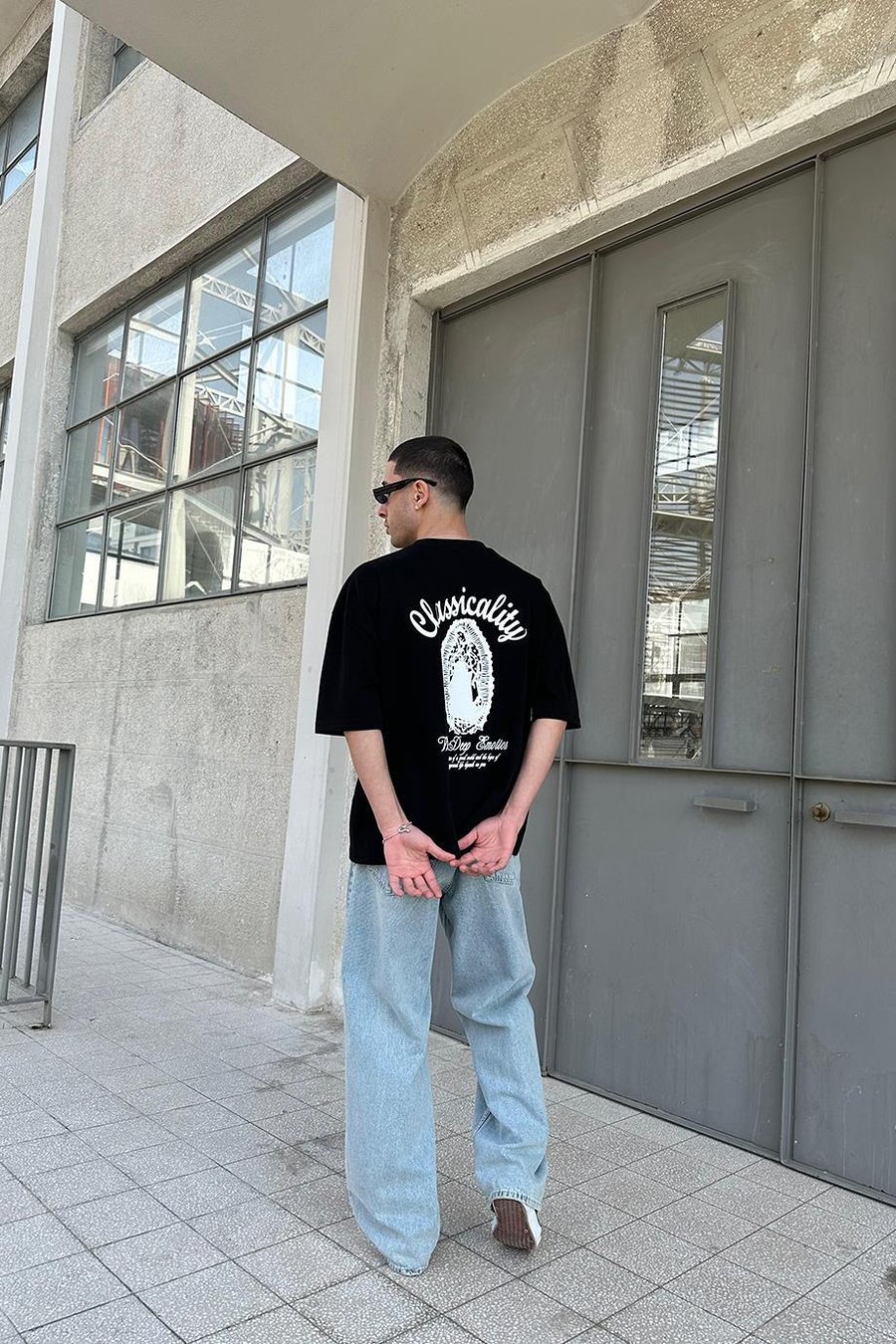 SİYAH Classicality OUTPLENTY PREMİUM Oversize Tişört