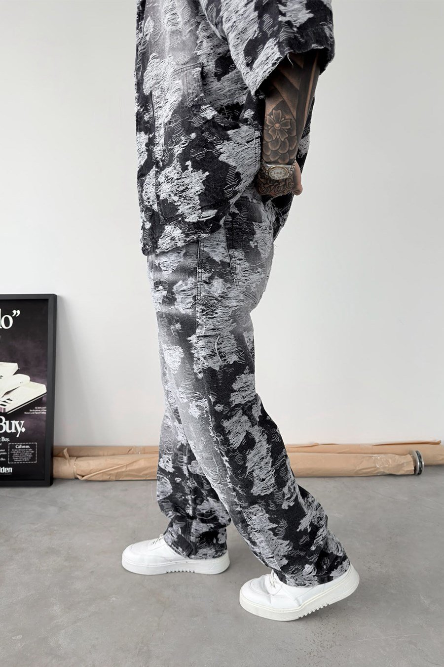 Siyah Cloud Wash Baggy Fit Pantolon