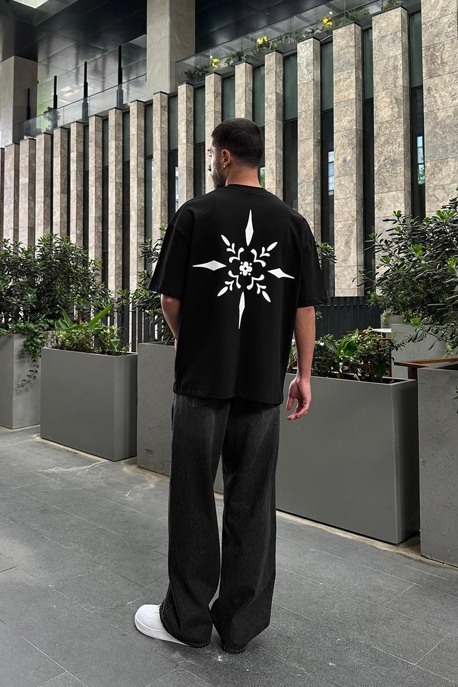 SİYAH Compass PM Oversize Tişört