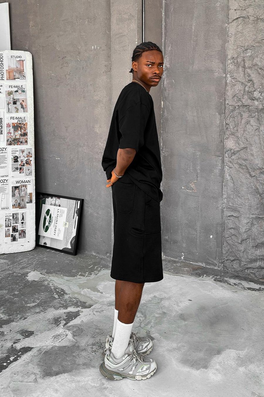 Siyah Cozy Basic Oversize Tişört