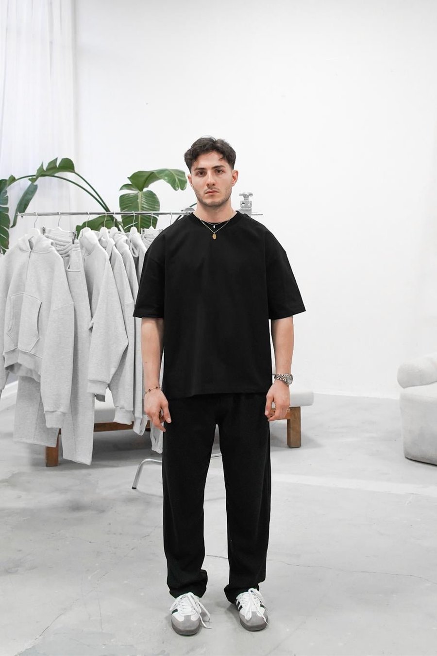SİYAH Cozy Basic Oversize Tişört