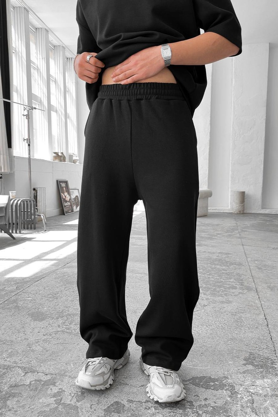 Siyah Cozy Premium Basic Baggy Eşofman