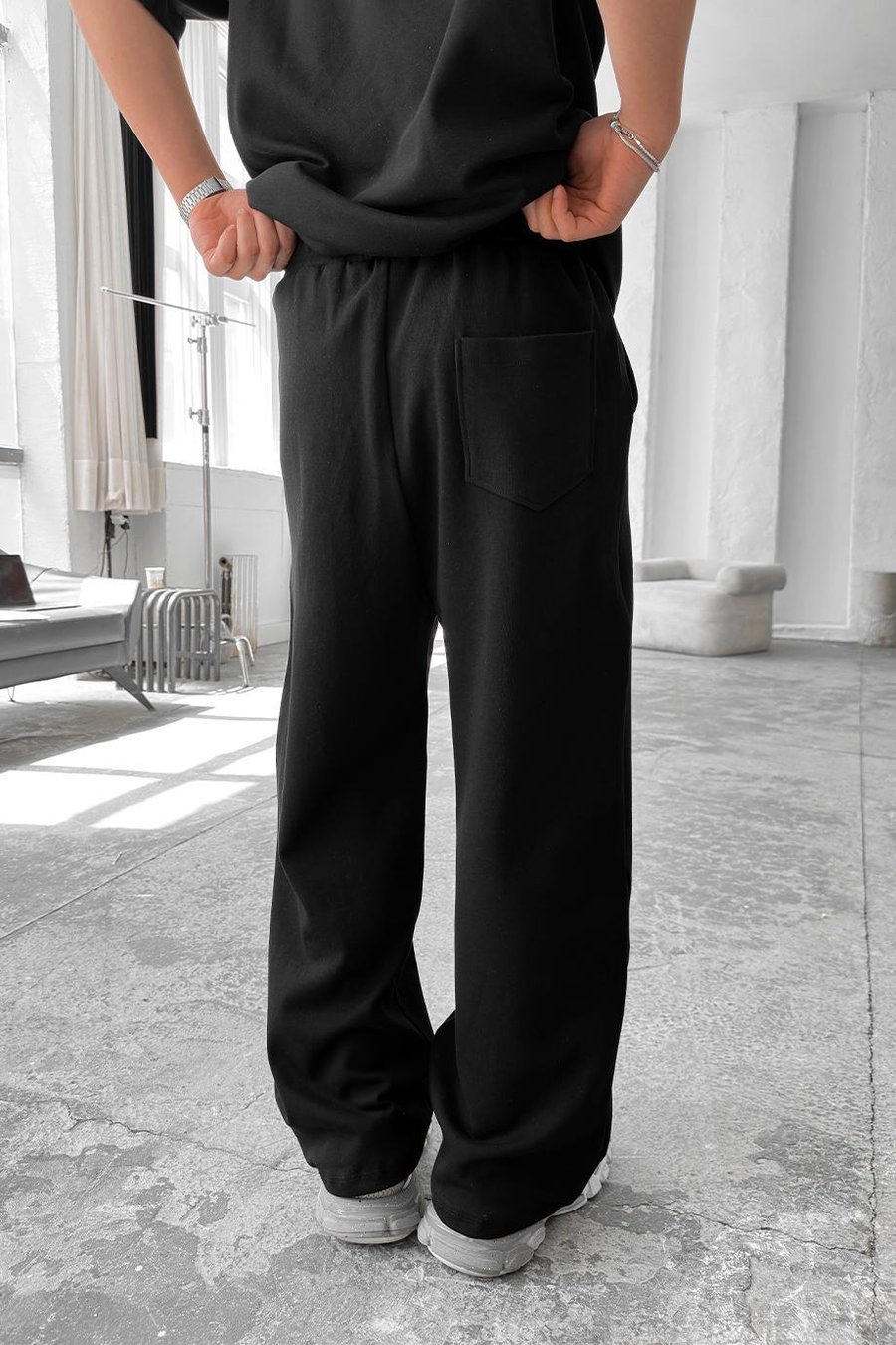 Siyah Cozy Premium Basic Baggy Eşofman