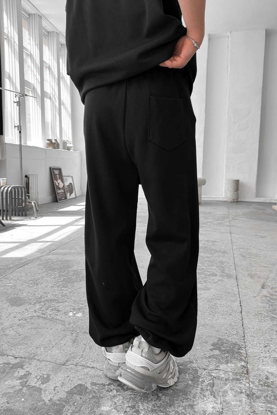 Siyah Cozy Premium Basic Paça Lastik Eşofman