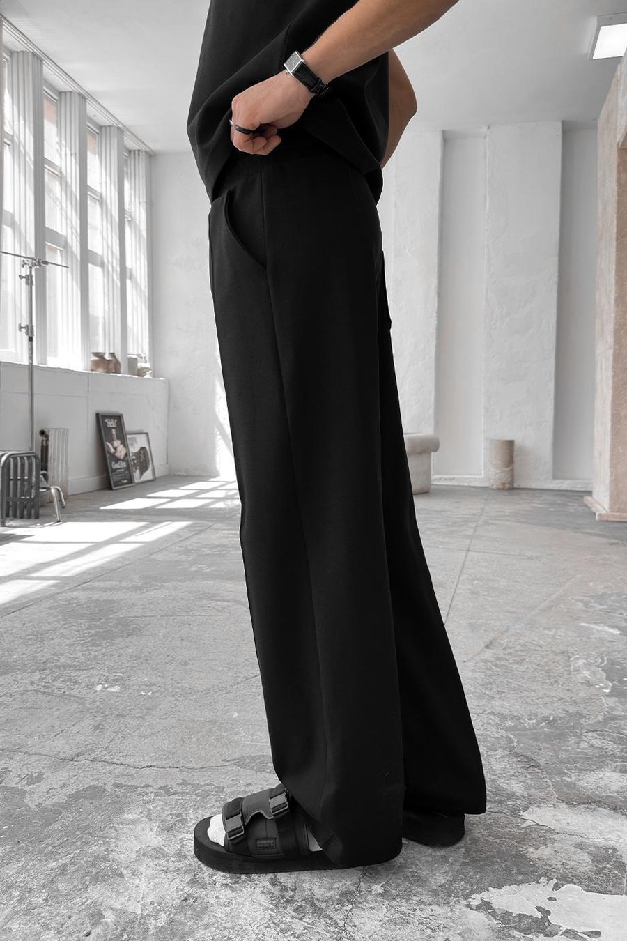 Siyah Cozy Premium Çımalı Baggy Eşofman