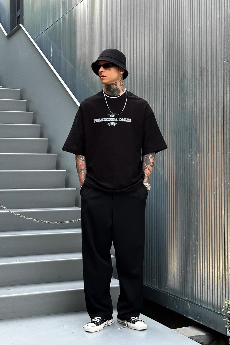 SİYAH Eagles Premium BS Oversize Tişört