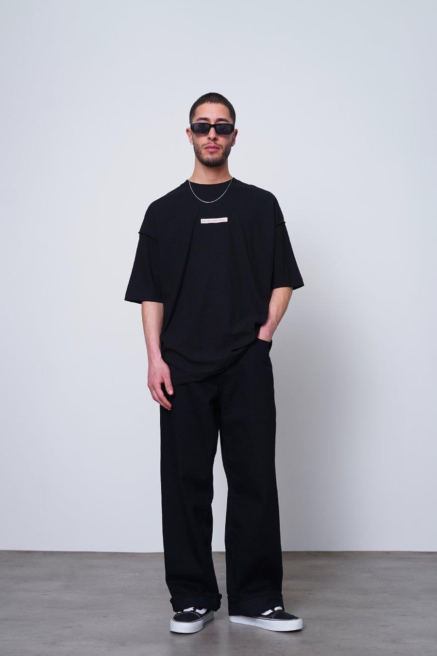 SİYAH Fitilli Another Level MH Oversize Tişört