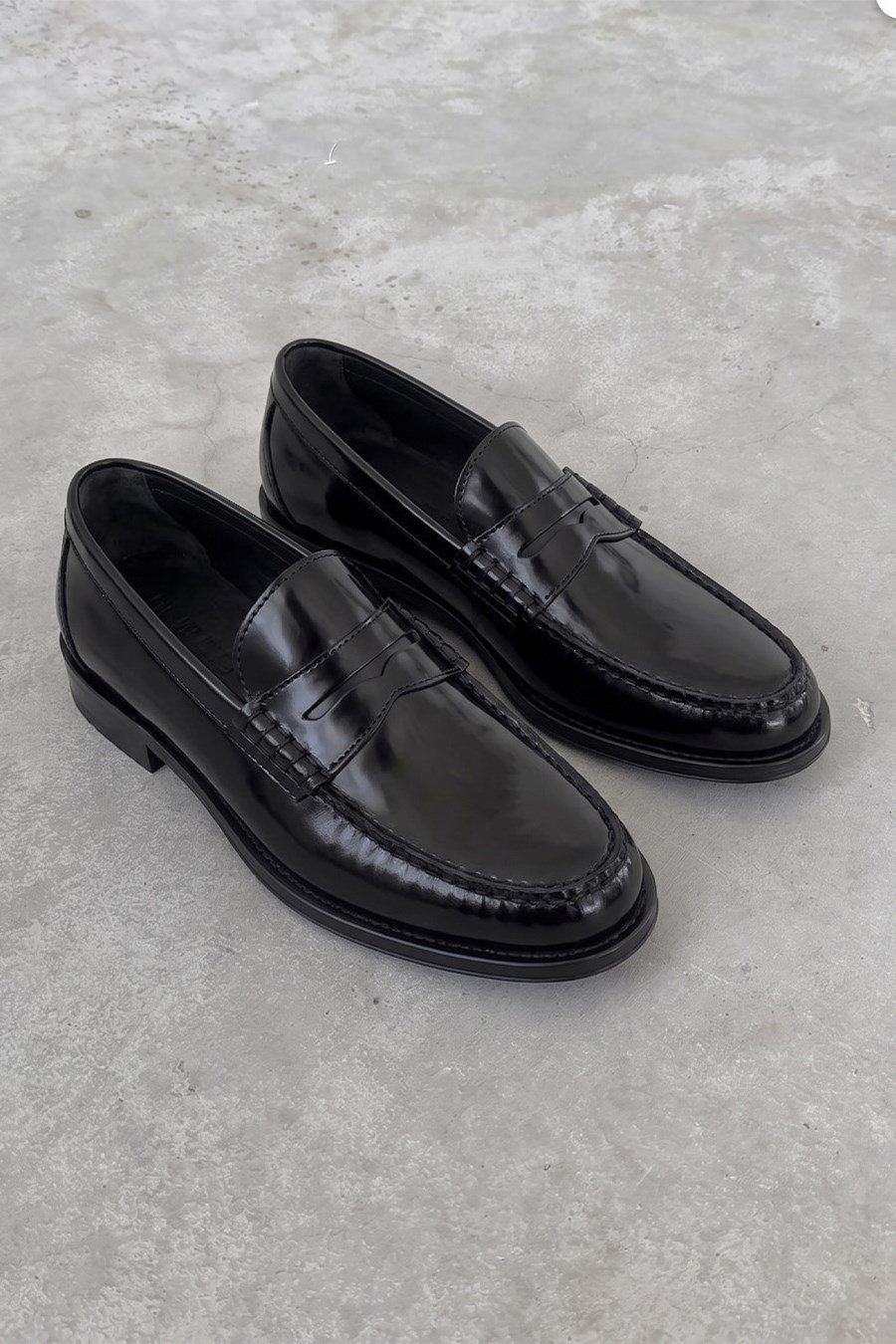 Siyah Gerçek Deri Black Penny Loafer