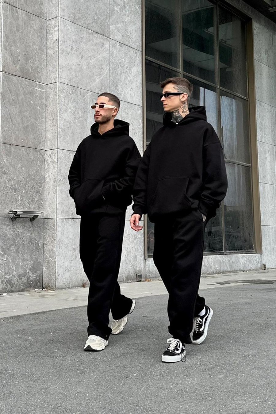 Siyah HAFKA PREMİUM 3 İplik Şardonlu Oversize Sweatshirt