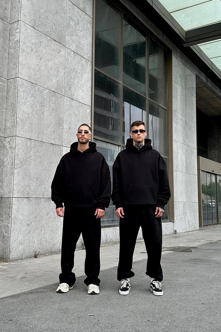 Siyah HAFKA PREMİUM 3 İplik Şardonlu Oversize Sweatshirt
