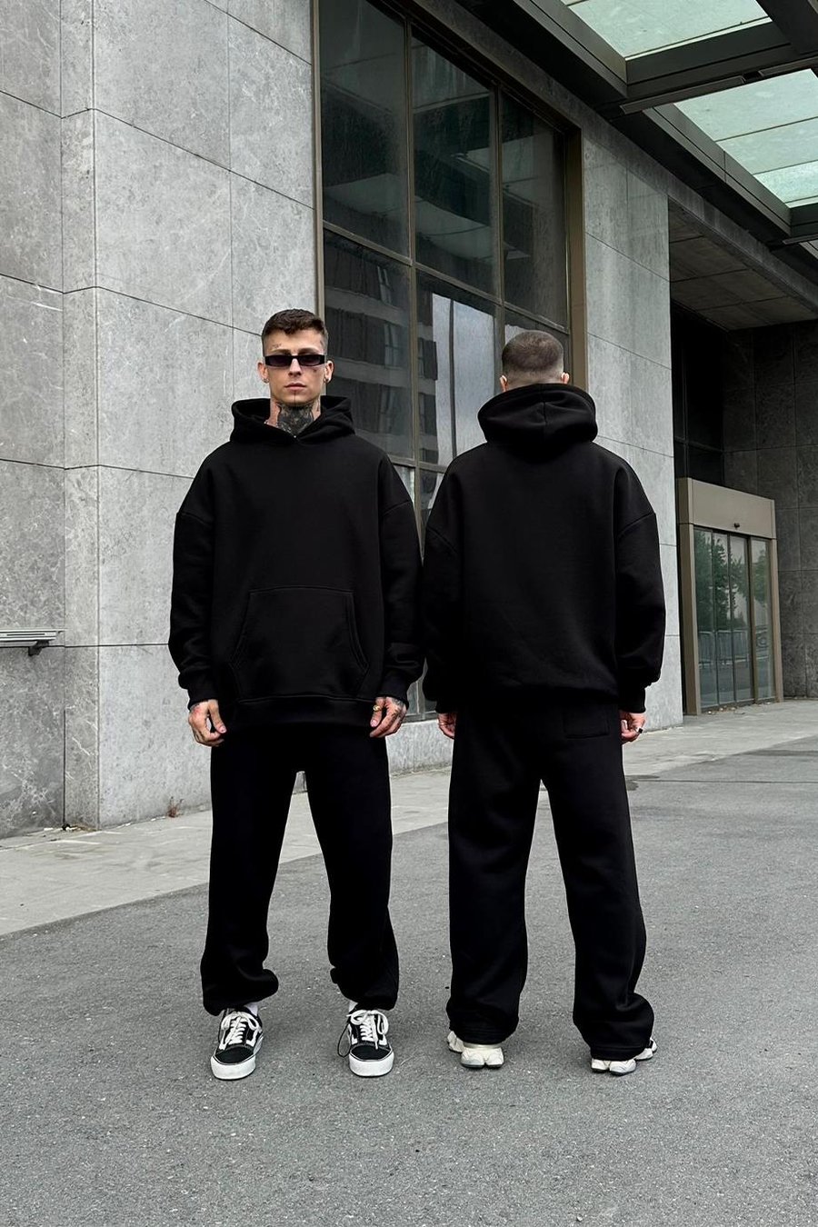 Siyah HAFKA PREMİUM 3 İplik Şardonlu Oversize Sweatshirt