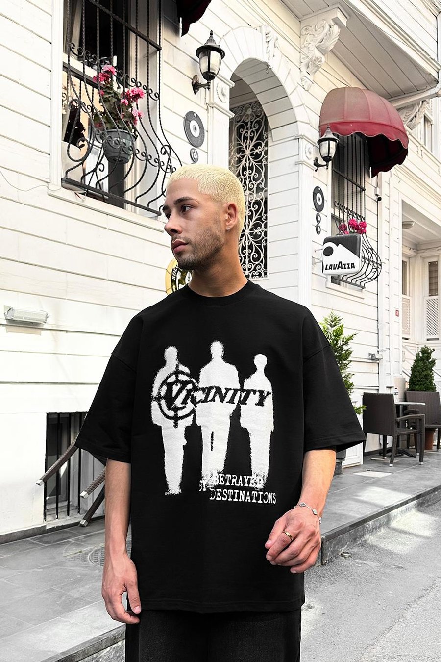 SİYAH Human DL Oversize Tişört