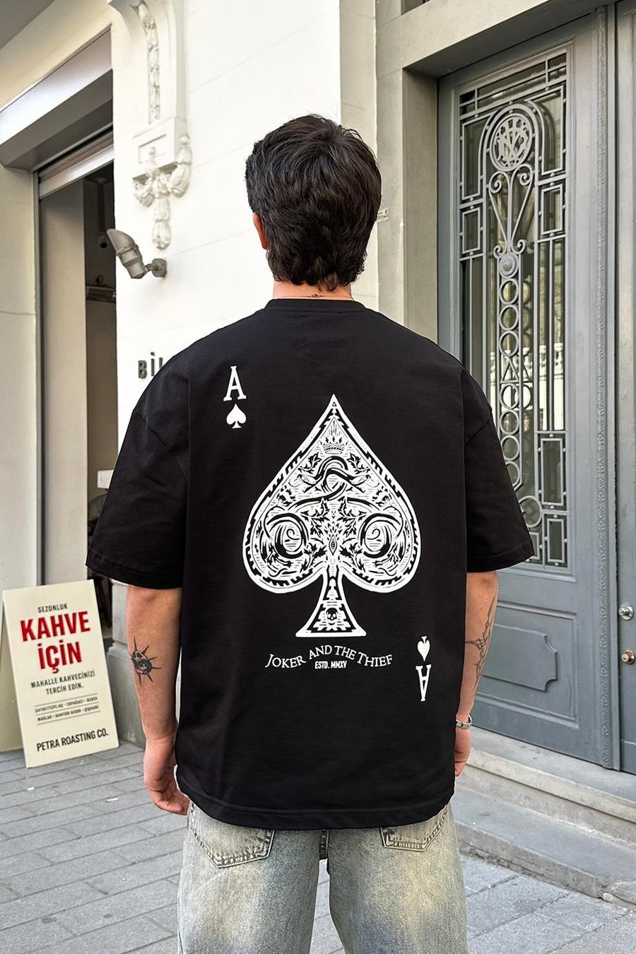 SİYAH Joker Thief PM Oversize Tişört