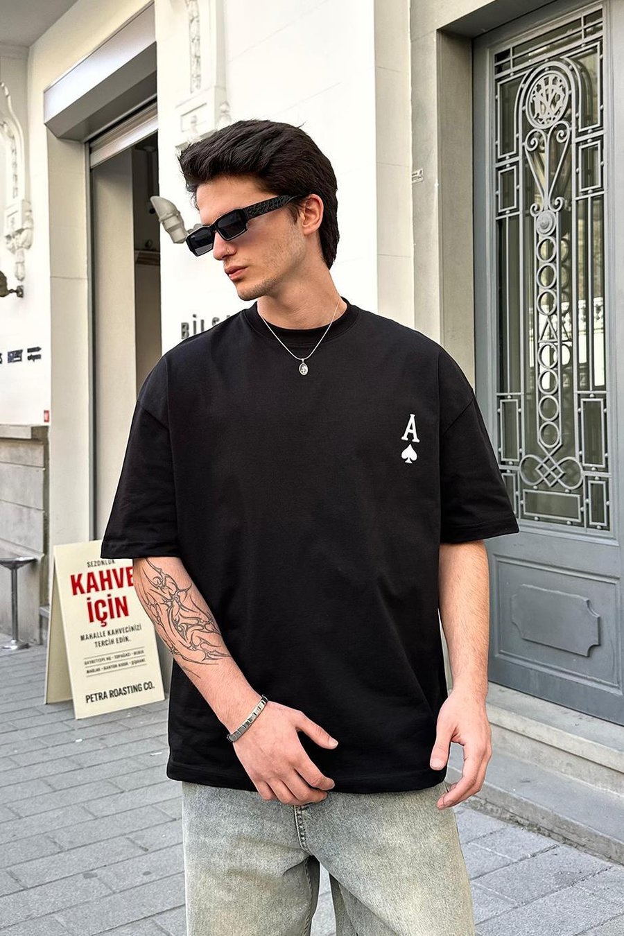 SİYAH Joker Thief PM Oversize Tişört