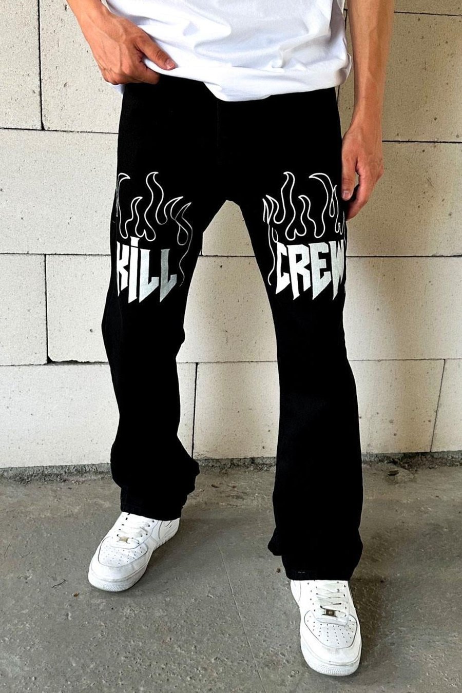 SİYAH Kill Crew Baggy Pantolon