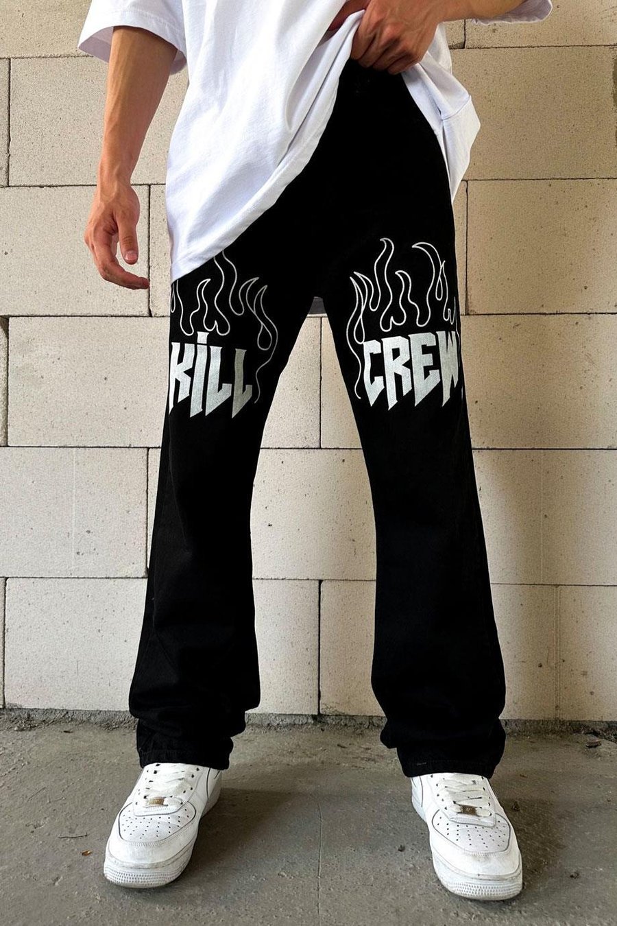 SİYAH Kill Crew Baggy Pantolon