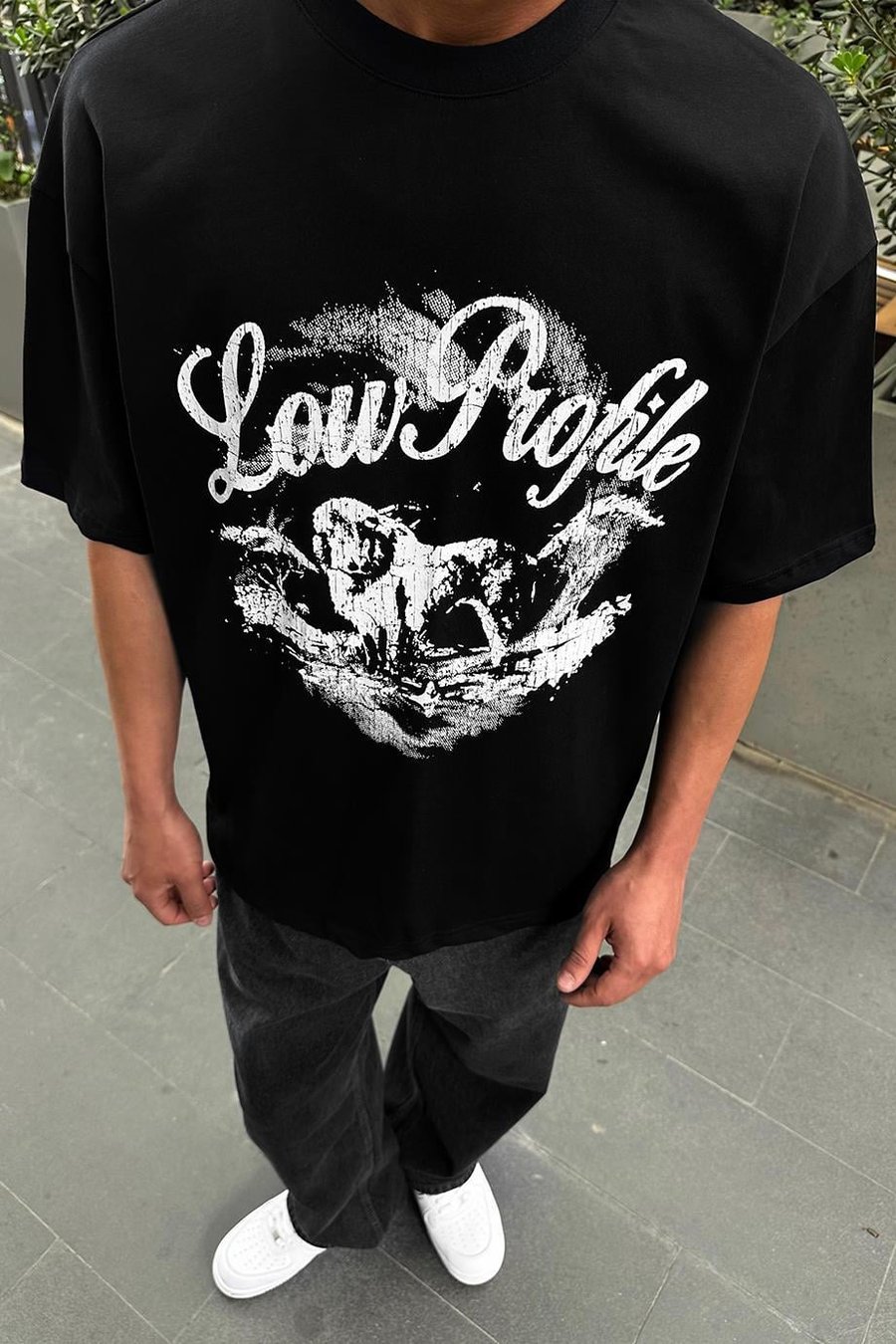 SİYAH Low Profile PM Oversize Tişört