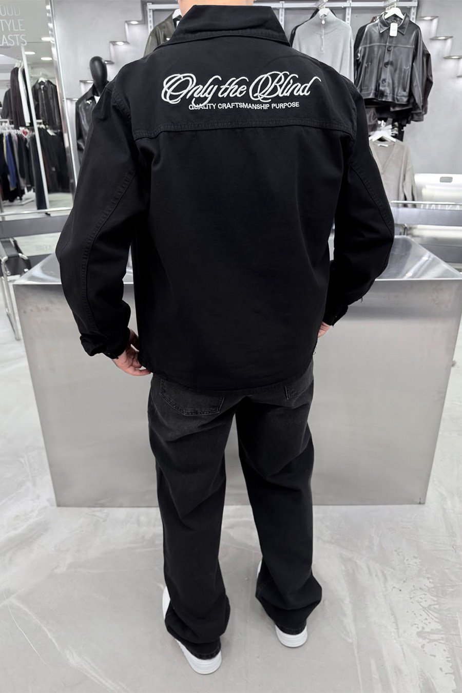 Siyah Only Nakışlı Gabardin Oversize Ceket