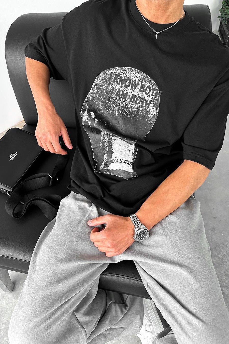 Siyah OP Know Oversize Tişört