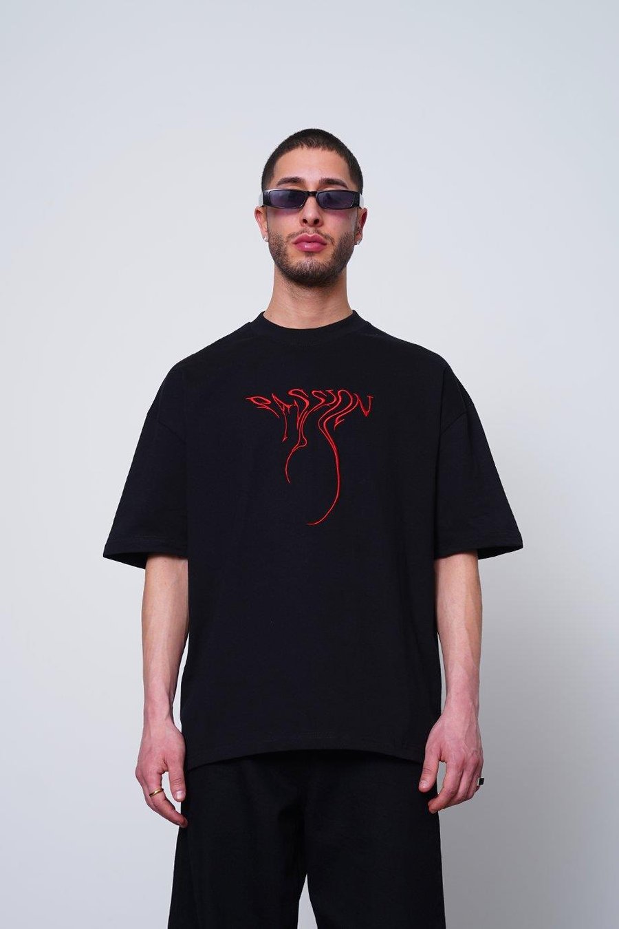 SİYAH Passion Nakış Detay PM Oversize Tişört