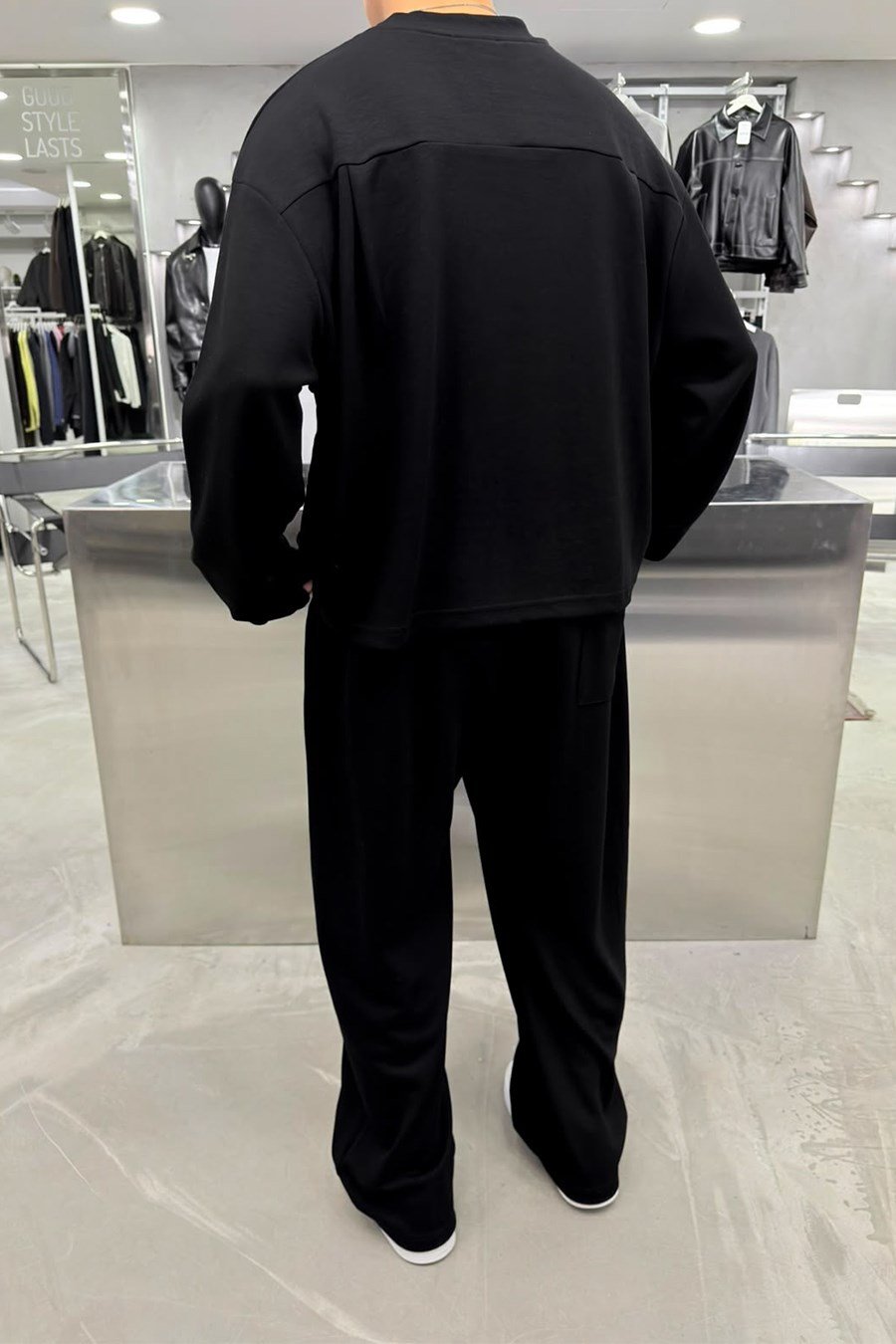 Siyah Premium Basic Oysh Kumaş Oversize Eşofman Takımı