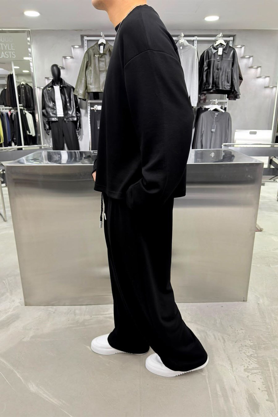 Siyah Premium Basic Oysh Kumaş Oversize Eşofman Takımı