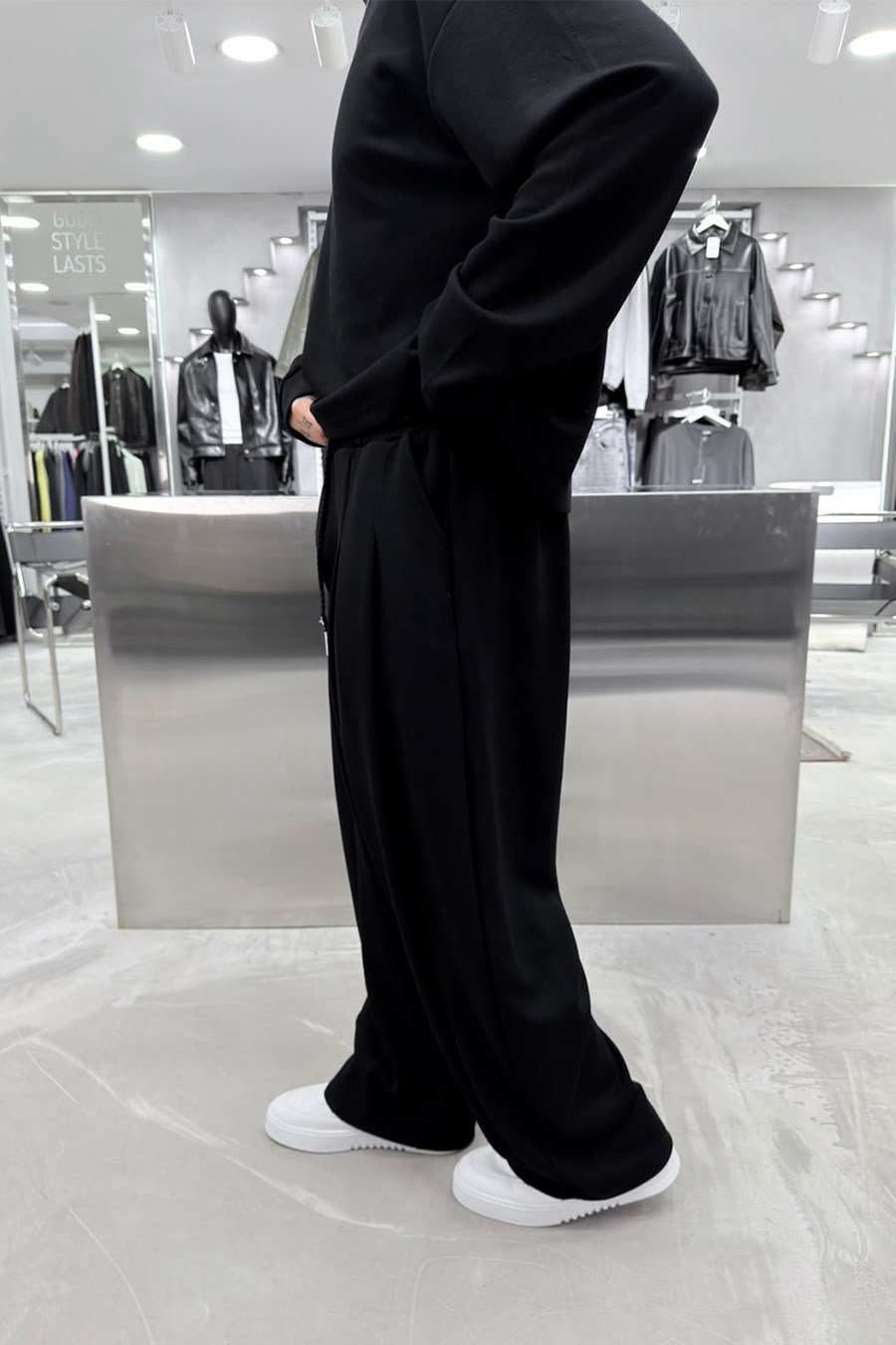 Siyah Premium Basic Oysh Kumaş Oversize Eşofman Takımı