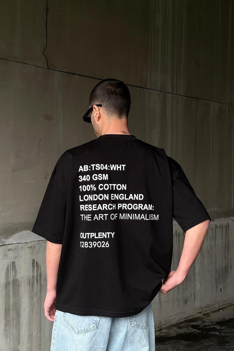 SİYAH Research OUTPLENTY PREMİUM Oversize Tişört