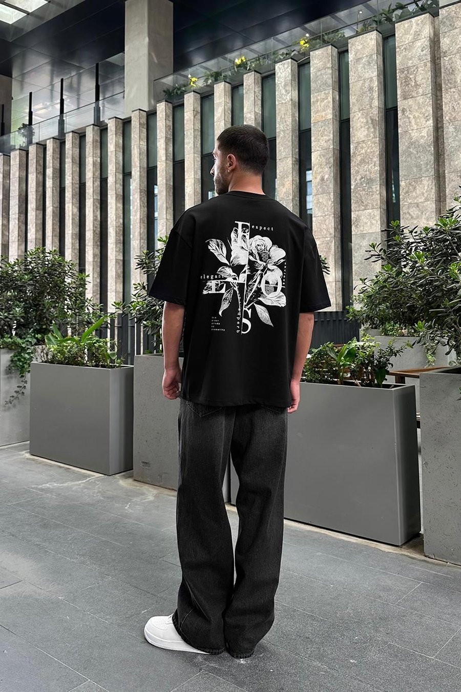 SİYAH Respect PM Oversize Tişört