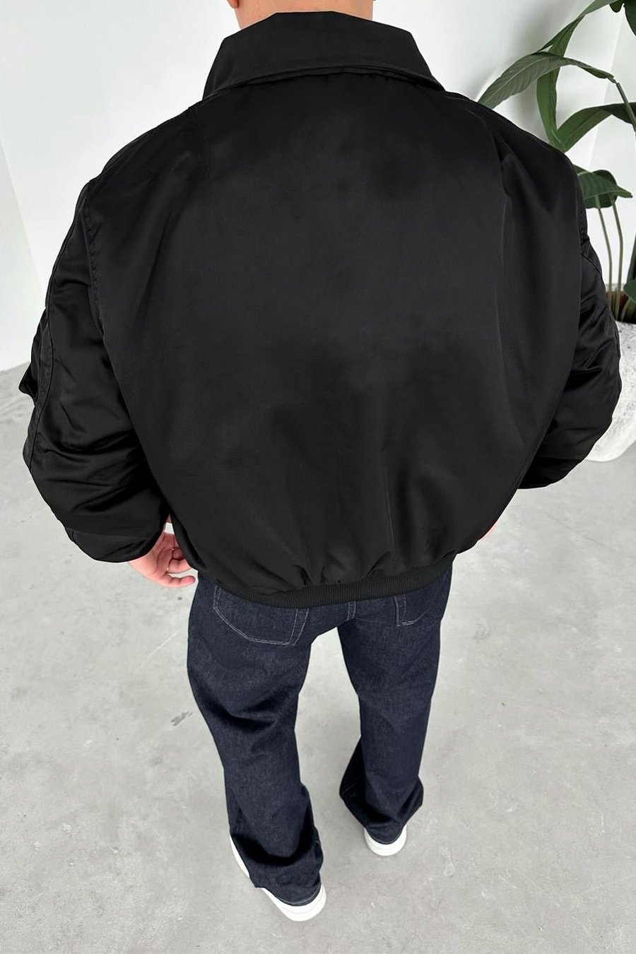 Siyah Retro Tasarım Bomber Ceket