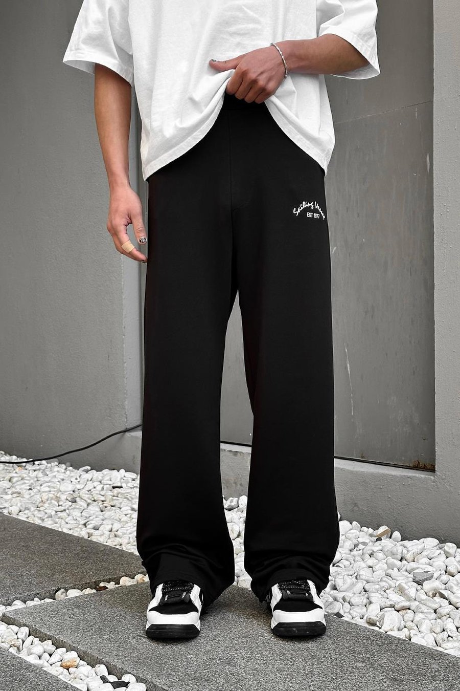 SİYAH Sailing OUTPLENTY PREMİUM Paçası Ayarlanabilir Baggy Eşofman