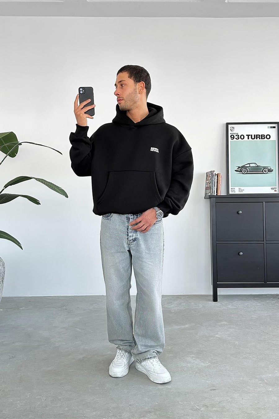 Siyah Sierra Nevada Oversize Sweatshirt
