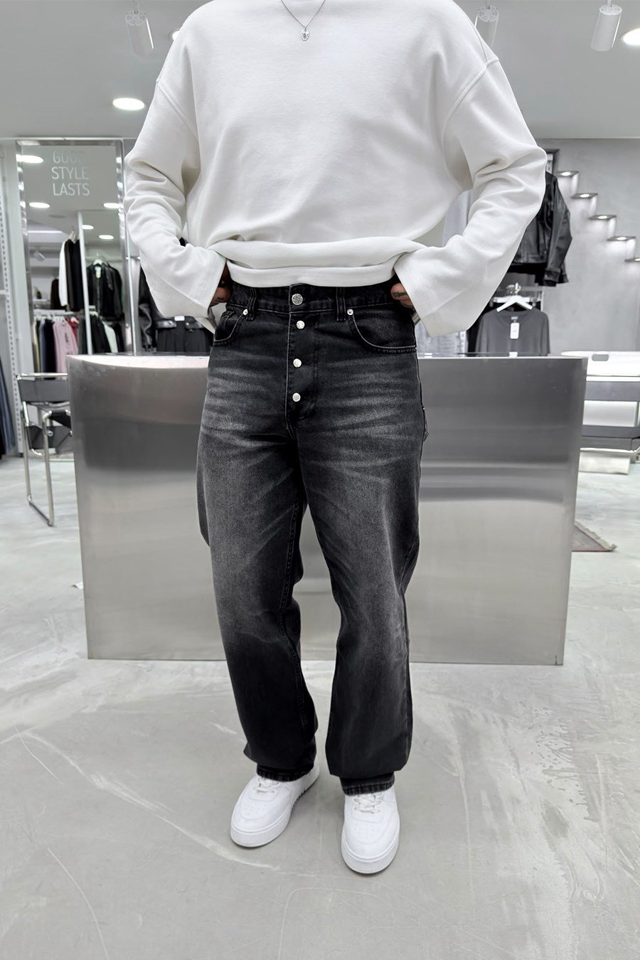 Siyah Soft Degrade Premium Baggy Pantolon
