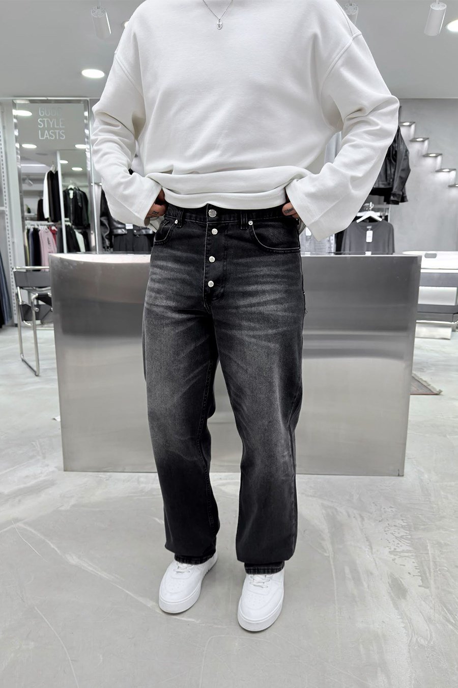 Siyah Soft Degrade Premium Baggy Pantolon