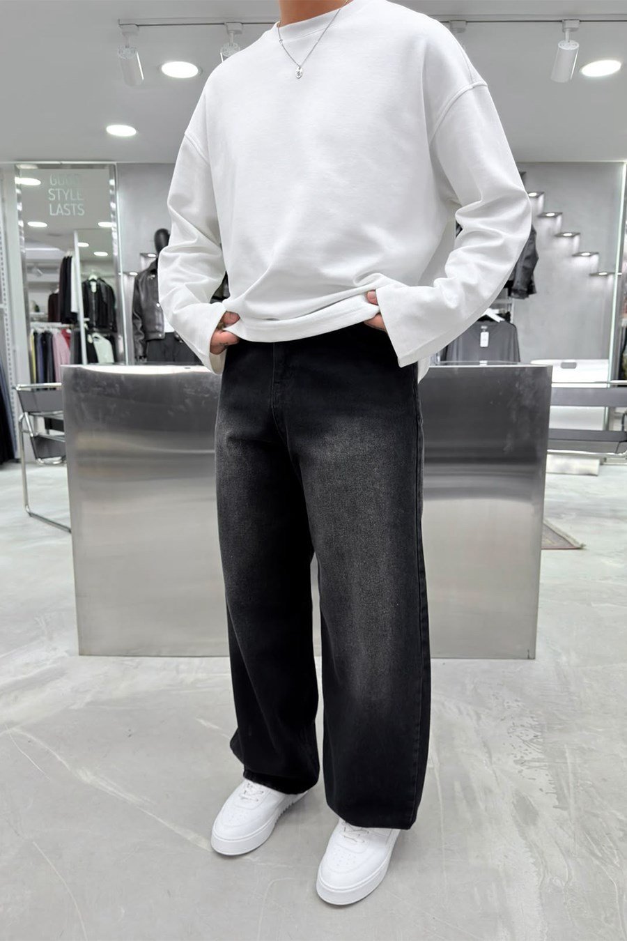 Siyah Soft Degrade Premium Süper Baggy Pantolon